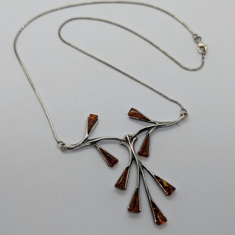 Silver 925 and Amber Necklace